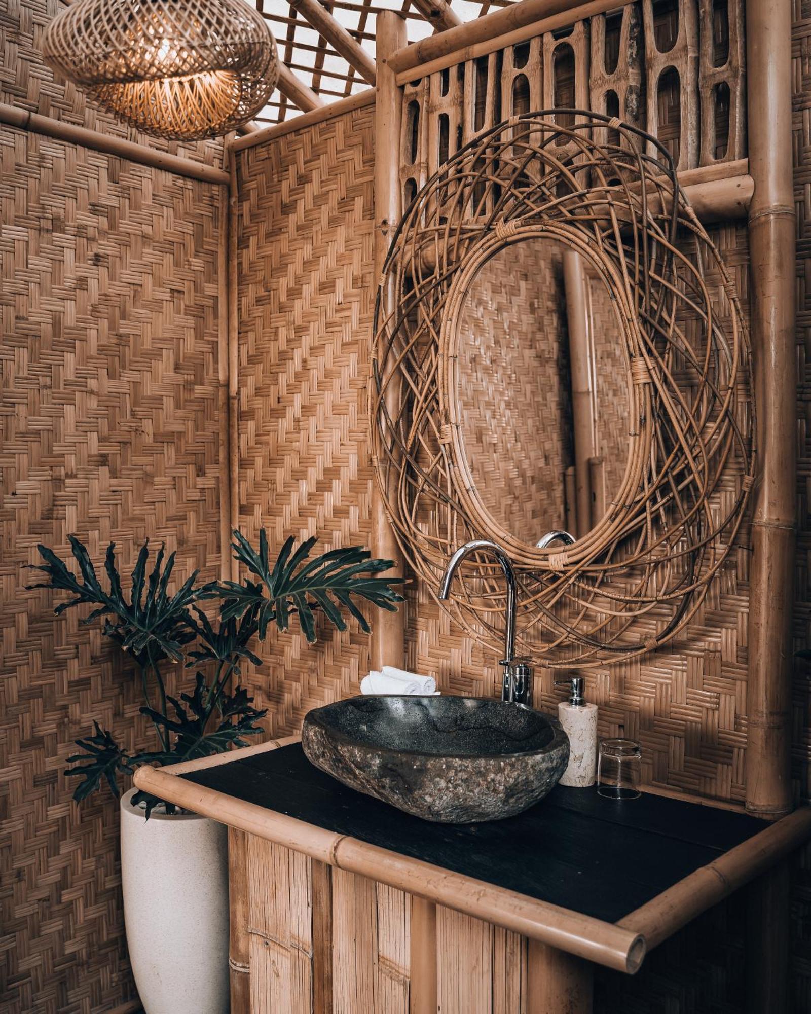 הוילה Selat Makerti Bali~Bamboo House מראה חיצוני תמונה